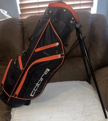 Cobra King Junior Stand Bag Black/Orange Rickie Fowler 4-Pocket 5-Dividers 31” - Image 1 of 4