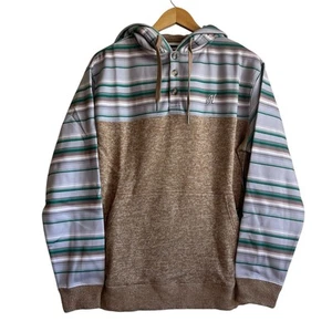Hooey NWT Men’s “Jimmy” Tan Striped Western Hooded Hoodie Sweatshirt M - Picture 1 of 10