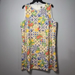 $139 Vestido recto Anne Klein para mujer talla 16 estampado de porcelana limón perla multi - Imagen 1 de 17