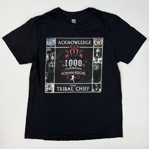 Camiseta Roman Reigns Aknowledge Tribal Chief Para Hombre Grande Negra WWE 1000 Días - Imagen 1 de 8