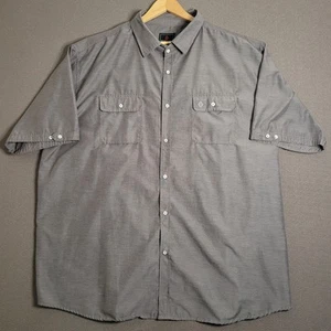 Swiss Cross Button Up Shirt Men's 5XL Gray Short Sleeve Hiking Fishing Outdoors - Picture 1 of 14