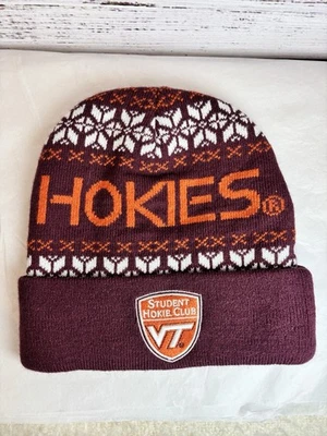 Virginia Tech Estudiante Hokie Club Gorro Granate Isla Justa Parche Sombrero Tobogán Foto 1 de 4