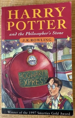 Harry Potter  Philosopher's Stone 1st Edition /  Print PB Young Wizard Errors - Image 1 of 4