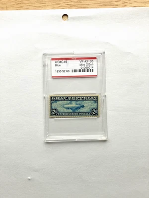 US (Scott C-15) Airmail $2.60 GRAF Zeppelin, Mint OG-NH, Graded PSE VF-XF 85 - Image 1 of 2