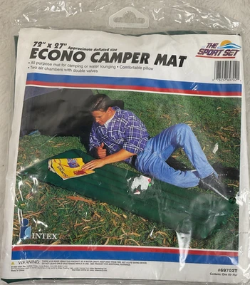 Vintage Econo Camper Inflatable  Camping Mat 79"x27" The Sport Set/Intex 1996 - Image 1 of 4