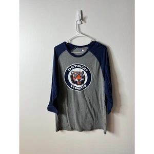 Detroit Tigers Baseball Raglan Henley 3/4 Sleeve Shirt Sz: Large - Picture 1 of 3