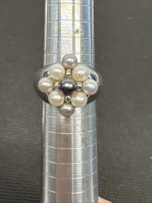 Anillo de plata 925 con racimo de perlas cultivadas Honora talla 8 A161 Foto 1 de 4