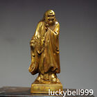 13.8" Antique Tibetan Buddhism temple Bronze 24k gilt Moral deity Buddha statue