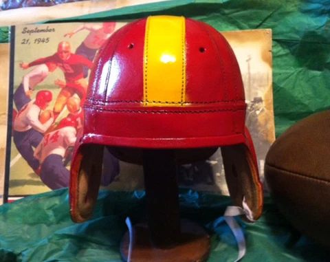 1940 Historic Kansas City Chief Leather Football Helmet Cover