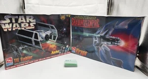 Star Wars Tie Fighter Model Kit #8432 AMT ERTL & Virago #8377 Factory Sealed - Picture 1 of 14