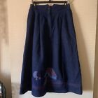 Vintage 80?S Sigikid Skirt Denim Blue Patchwork ~ Size 38 ~ Made In Germany