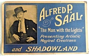 aLFRED P SAAL MAN WITH LIGHTS ARTISTIC MAGIC CREATIONS SHADOWLAND PRINT neocurio - Picture 1 of 12