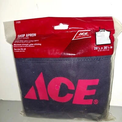 Ace (Hardware) Brand Shop Apron New 26.5" x 36.5" Red ACE Logo on Black - Image 1 of 4