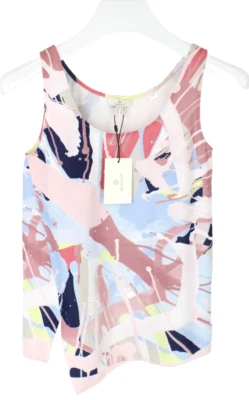 Camiseta feminina GANT assimétrica estampada Spin Art Reino Unido 8 regata gola redonda - Imagem 1 de 4