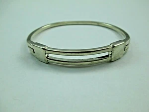 Brazalete Brazalete Bisagras Vintage Plata de Ley MÉXICO 7.25" 22 gramos 925 065D - Imagen 1 de 9