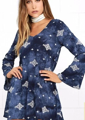 Vestido Lucy Love Moon Niño Azul Tie-Dye Bordado - XS - NUEVO CON ETIQUETAS Reg $72 Foto 1 de 4