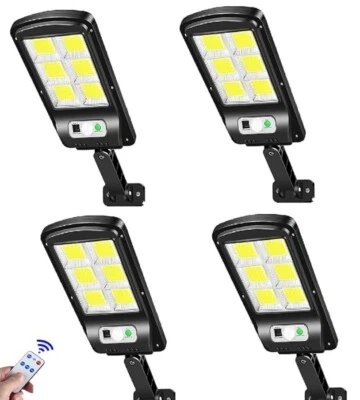 4X FARETTI da ESTERNO con LUCI LED Faretto PANNELLO SOLARE SENSORE di MOVIMENTO - Immagine 1 di 4