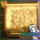 300 Led Curtain Fairy Lights String Indoor/Outdoor Backdrop Wedding Xmas Party