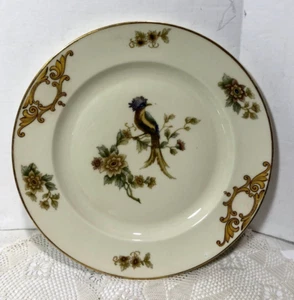 EPIAG Czechoslovakia Dinner Plate Bird in Tree & Scrolls Pattern Floral & Gold - Picture 1 of 4