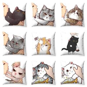 Cat Throw Pillow Case Ultra Soft Cushion Cover Cat Cushion Cover  Party