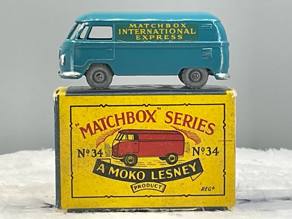 Furgoneta panel Volkswagen Lesney Matchbox #34a años 50, MW. Como nuevo, genuino, en caja B2 N.O.S. Foto 1 de 4