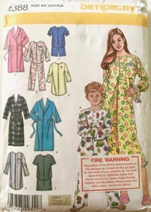 Simplicity Pattern 4388 Childs Pyjamas, Nightshirt & Robe Sizes 7-14 UNCUT - Picture 1 of 2