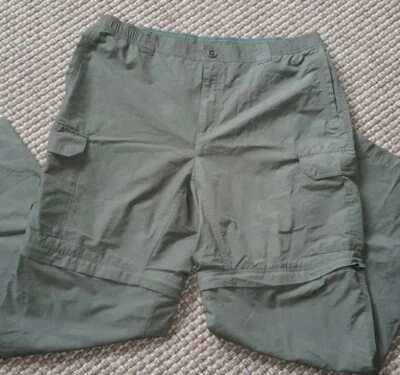 Columbia pants  Men size Large green convertible  hiking camping quick dry - Image 1 of 4