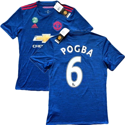 Camiseta deportiva visitante 2016/17 Manchester United #6 POGBA pequeña Adidas fútbol nueva Foto 1 de 4