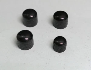 4 perillas de control metálicas Ibanez tipo push on NEGRO BRILLANTE 3 GRANDES 1 PEQUEÑO GSR BAJOS - Imagen 1 de 4
