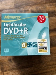 Memorex DVD+R Light Scribe 8x 4.7GB 120Min New Sealed 2 x 10 PK Pack - Picture 1 of 5