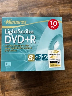 Memorex DVD+R Light Scribe 8x 4.7GB 120Min New Sealed 2 x 10 PK Pack - Image 1 of 4