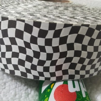 HUGE roll Black White Buffalo Courtly Check STYLE ribbon Mackenzie Childs dupe - Image 1 of 4