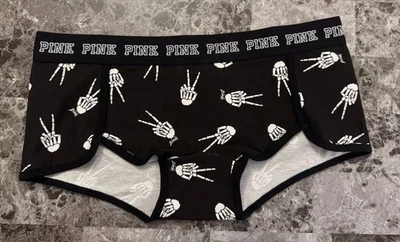 NUEVO CON ETIQUETAS BRAGAS CORTAS VICTORIA'S SECRET ROSA L ESQUELETO SIGNO DE LA PAZ HALLOWEEN RARAS PARA NIÑOS Foto 1 de 3
