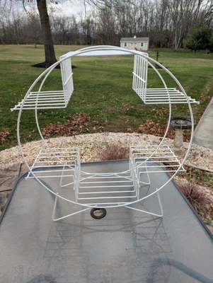 Prateleira de chão vintage meados do século arame redondo suporte para plantas em camadas seis prateleiras  - Imagem 1 de 4