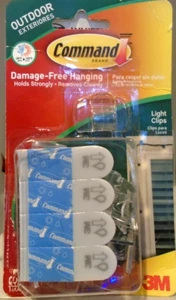 3M Command Outdoor Clear Light Clips, 16 Clips & 20 Streifen, wasserdicht - Bild 1 von 2