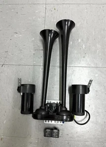 MARCO Black Electric Air Horn for pick up Trucks double compressor LOUD Sound - Bild 1 von 10