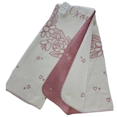 Docofil LOVE YOU GRAMMY Floral Throw Blanket Soft Reversible 51x67in Portugal - Image 1 of 4