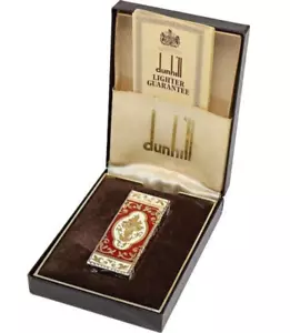 Working Royking Dunhill Rollagas lighter red white gold with box - Imagen 1 de 10