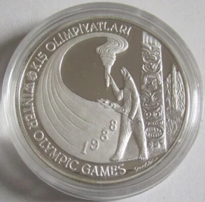 Turquía 10000 Liras 1988 Olimpia Calgary Plata - Imagen 1 de 2