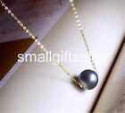Aaa+ Black 9-10Mm Tahitian Pearl Pendant Jewelry 18K Solid Gold Necklace Chain