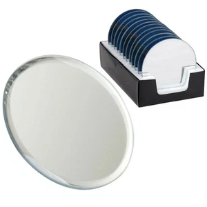 SPIEGEL UNTERSETZER KERZENSTÄNDER RUND 10cm NEU GLAS KOSMETIK KACHEL BAD NEU !! - Bild 1 von 1