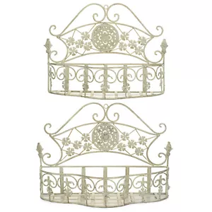 Pflanzkörbe Metall Wandkörbe 2er Set Paar Pflanzkorb Landhausstil Shabby Style - Bild 1 von 5