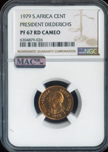 1979 South Africa Cent NGC PF67 RD Cameo Quality - Imagen 1 de 2