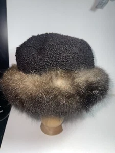 Lambskin And Possum Fur Cap Hat New Zealand Eve And Wallace Medium (80a) - Picture 1 of 5