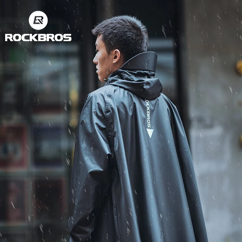 Electric Bike Raincoat Stormproof Large Hood Outer Bicycle Walking Rain Poncho - Image 1 of 4