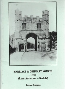 Marriages & Obituary Notices 1890, Kings Lynn Advertiser Norfolk - 1991 Softback - Imagen 1 de 2