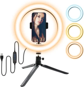 AHPOUN Selfie Ring Light, 10” LED Ring Light with Tripod Stand and Phone Hold... - Picture 1 of 12