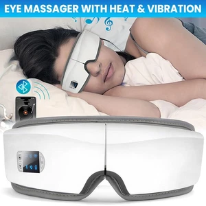 Electric Bluetooth Eye Massager Rechargeable Heat Eye Mask For Migraine Relax - Picture 1 of 16