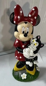 8" Disney Minnie Mouse Garden Statue Figure Holding Kitty Figaro Figure New! - Picture 1 of 8