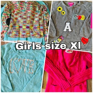 Girls Clothing Lot Of 4 Sweaters Size XL  - Picture 1 of 9